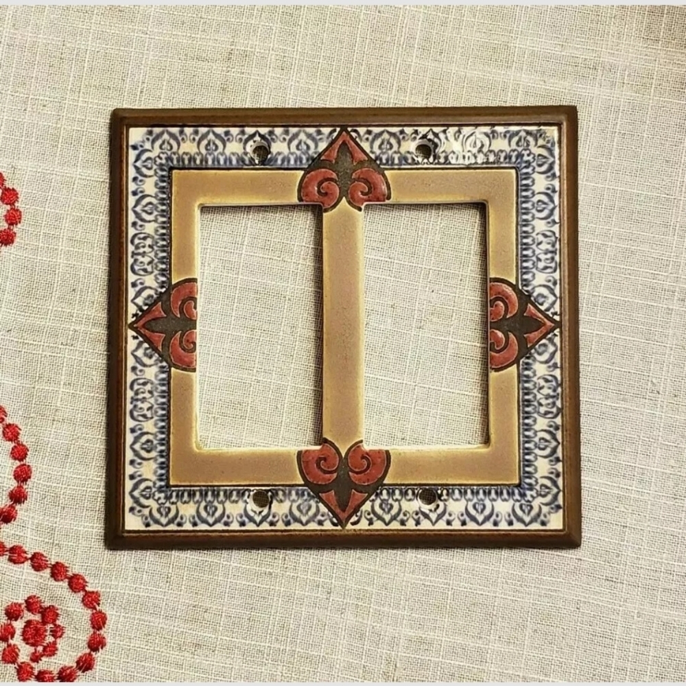 Ceramic Wall Plate Cover with Moroccan Motif